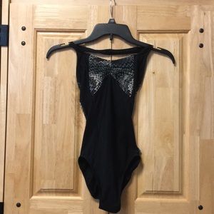 Capezio Black Halter Leotard with Pattern